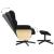 Scaun extensibil cu taburet, negru, material textil GartenMobel Dekor