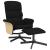 Scaun extensibil cu taburet, negru, material textil GartenMobel Dekor