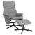 Scaun de relaxare cu taburet, gri deschis, textil GartenMobel Dekor