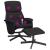 Scaun rabatabil cu taburet, negru, material textil GartenMobel Dekor