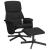 Scaun rabatabil cu taburet, negru, material textil GartenMobel Dekor