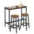 Masa pentru bucatarie/living/bar + 2 scaune, Artool, pal si otel, maro rustic, 100x40x90 cm GartenVIP DiyLine