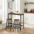 Masa pentru bucatarie/living/bar + 2 scaune, Artool, pal si otel, maro rustic, 100x40x90 cm GartenVIP DiyLine