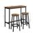 Masa pentru bucatarie/living/bar + 2 scaune, Artool, pal si otel, maro rustic, 100x40x90 cm GartenVIP DiyLine