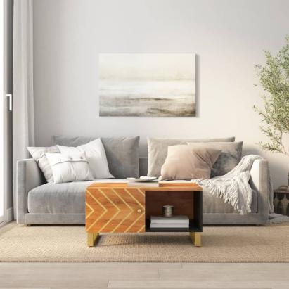 Măsuță de cafea, maro și negru, 80x50x40 cm, lemn masiv mango GartenMobel Dekor