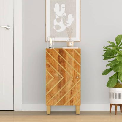 Dulap lateral, maro și negru, 40x33,5x75 cm lemn masiv de mango GartenMobel Dekor