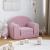 Canapea extensibilă pentru copii, roz, pluș moale GartenMobel Dekor