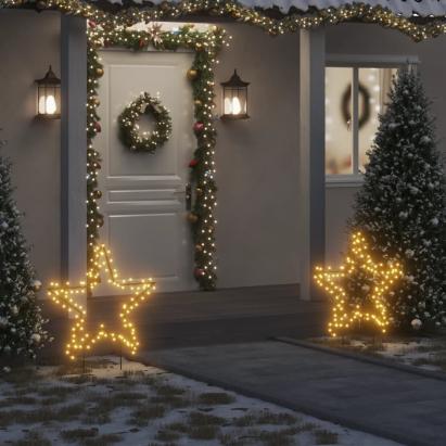 Decorațiune stea cu lumini de Crăciun cu țăruși, 115 LED, 85 cm GartenMobel Dekor