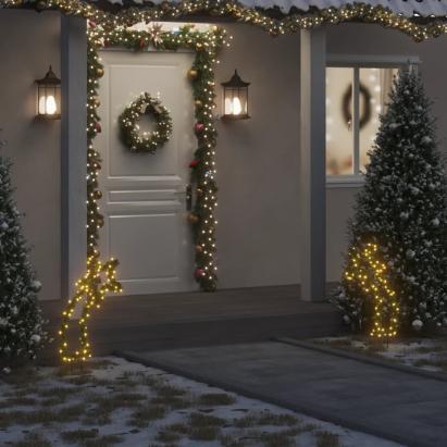 Decorațiune meteorit cu lumini de Crăciun/țăruși 80 LED 62 cm GartenMobel Dekor