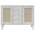 Servantă SENJA, aspect ratan alb, 112x40x80 cm, lemn masiv pin GartenMobel Dekor