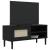 Comodă TV SENJA aspect ratan negru 106x40x49 cm lemn masiv pin GartenMobel Dekor