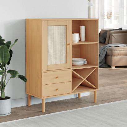 Dulap înalt SENJA aspect ratan maro, 90x40x112cm GartenMobel Dekor