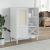 Dulap înalt SENJA aspect ratan alb, 90x40x112cm, lemn masiv pin GartenMobel Dekor