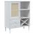 Dulap înalt SENJA aspect ratan alb, 90x40x112cm, lemn masiv pin GartenMobel Dekor