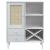 Dulap înalt SENJA aspect ratan alb, 90x40x112cm, lemn masiv pin GartenMobel Dekor