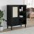 Dulap înalt SENJA aspect ratan negru, 90x40x112cm GartenMobel Dekor