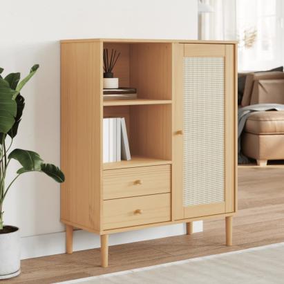 Dulap înalt SENJA aspect ratan maro, 90x40x112cm GartenMobel Dekor