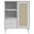 Dulap înalt SENJA aspect ratan alb, 90x40x112cm, lemn masiv pin GartenMobel Dekor