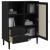 Dulap înalt SENJA aspect ratan negru, 90x40x112cm GartenMobel Dekor