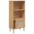 Bibliotecă SENJA aspect ratan maro 60x35x130 cm lemn masiv pin GartenMobel Dekor