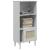 Bibliotecă SENJA aspect ratan alb 60x35x130 cm lemn masiv pin GartenMobel Dekor