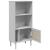 Bibliotecă SENJA aspect ratan alb 60x35x130 cm lemn masiv pin GartenMobel Dekor