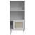 Bibliotecă SENJA aspect ratan alb 60x35x130 cm lemn masiv pin GartenMobel Dekor