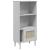 Bibliotecă SENJA aspect ratan alb 60x35x130 cm lemn masiv pin GartenMobel Dekor