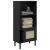 Bibliotecă SENJA aspect ratan negru 60x35x130 cm lemn masiv pin GartenMobel Dekor