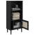 Bibliotecă SENJA aspect ratan negru 60x35x130 cm lemn masiv pin GartenMobel Dekor