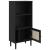 Bibliotecă SENJA aspect ratan negru 60x35x130 cm lemn masiv pin GartenMobel Dekor