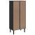 Bibliotecă SENJA aspect ratan negru 60x35x130 cm lemn masiv pin GartenMobel Dekor