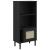 Bibliotecă SENJA aspect ratan negru 60x35x130 cm lemn masiv pin GartenMobel Dekor