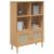Bibliotecă SENJA aspect ratan maro 90x35x130 cm lemn masiv pin GartenMobel Dekor