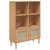 Bibliotecă SENJA aspect ratan maro 90x35x130 cm lemn masiv pin GartenMobel Dekor