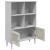 Bibliotecă SENJA, aspect ratan alb, 90x35x130 cm lemn masiv pin GartenMobel Dekor