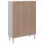 Bibliotecă SENJA, aspect ratan alb, 90x35x130 cm lemn masiv pin GartenMobel Dekor
