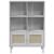 Bibliotecă SENJA, aspect ratan alb, 90x35x130 cm lemn masiv pin GartenMobel Dekor