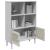 Bibliotecă SENJA, aspect ratan alb, 90x35x130 cm lemn masiv pin GartenMobel Dekor