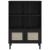 Bibliotecă SENJA aspect ratan negru 90x35x130 cm lemn masiv pin GartenMobel Dekor