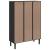 Bibliotecă SENJA aspect ratan negru 90x35x130 cm lemn masiv pin GartenMobel Dekor