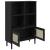 Bibliotecă SENJA aspect ratan negru 90x35x130 cm lemn masiv pin GartenMobel Dekor