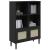 Bibliotecă SENJA aspect ratan negru 90x35x130 cm lemn masiv pin GartenMobel Dekor