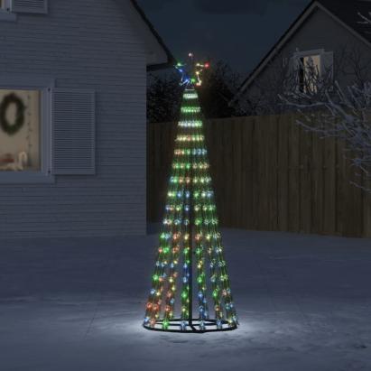 Con de lumină brad de Crăciun cu 275 LED-uri, multicolor 180 cm GartenMobel Dekor