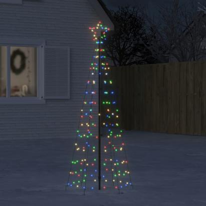 Lumină brad de Crăciun cu țăruși 220 LED-uri, multicolor 180 cm GartenMobel Dekor