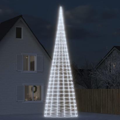 Lumină brad de Crăciun pe catarg, 3000 LED-uri, alb rece 800 cm GartenMobel Dekor