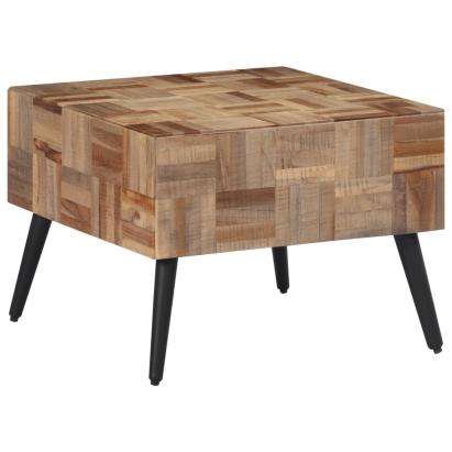 Măsuță de cafea, gri, 55x55x40 cm, lemn masiv de tec reciclat GartenMobel Dekor