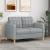 Canapea cu 2 locuri, gri deschis, 120 cm, material textil GartenMobel Dekor