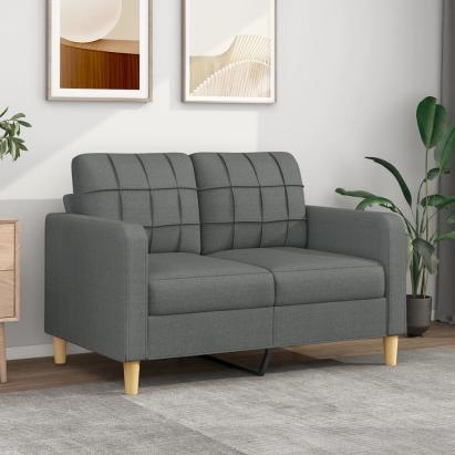 Canapea cu 2 locuri, gri închis, 120 cm, material textil GartenMobel Dekor