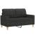 Canapea cu 2 locuri, negru, 120 cm, material textil GartenMobel Dekor